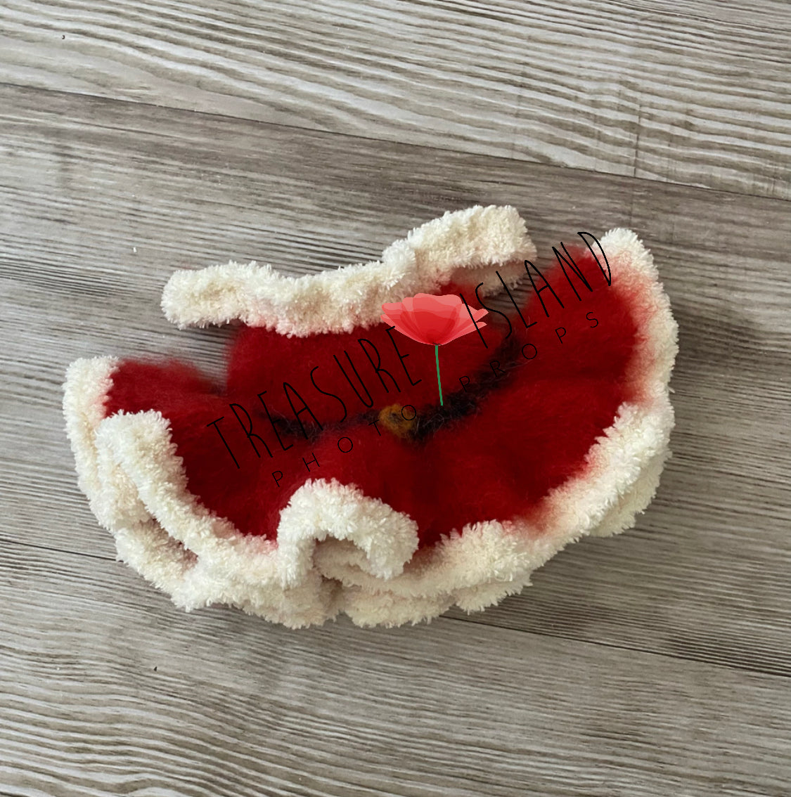 Santa Girl Knitted Set - Hat with Pom Pom & Dress - Christmas Photography Prop - Newborn & Sitter