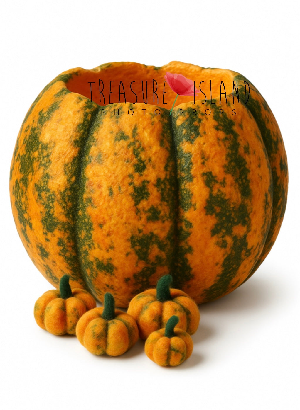 Styrofoam Pumpkin Bowl – PUMPKIN & GREEN VIBE Autumn Photo Prop