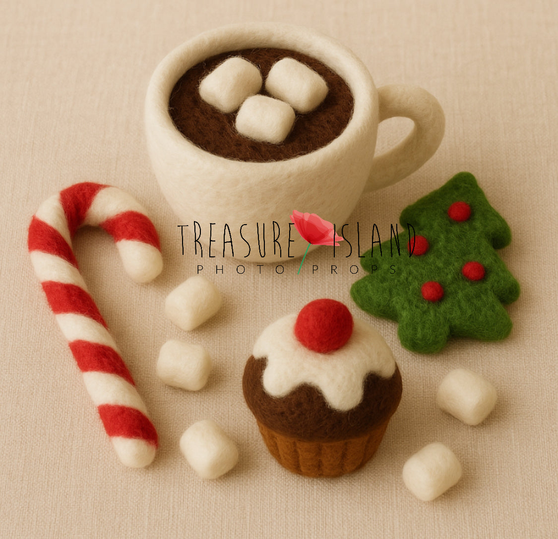 Felted Christmas Sweet Treats Set | Handmade Holiday Photo Props