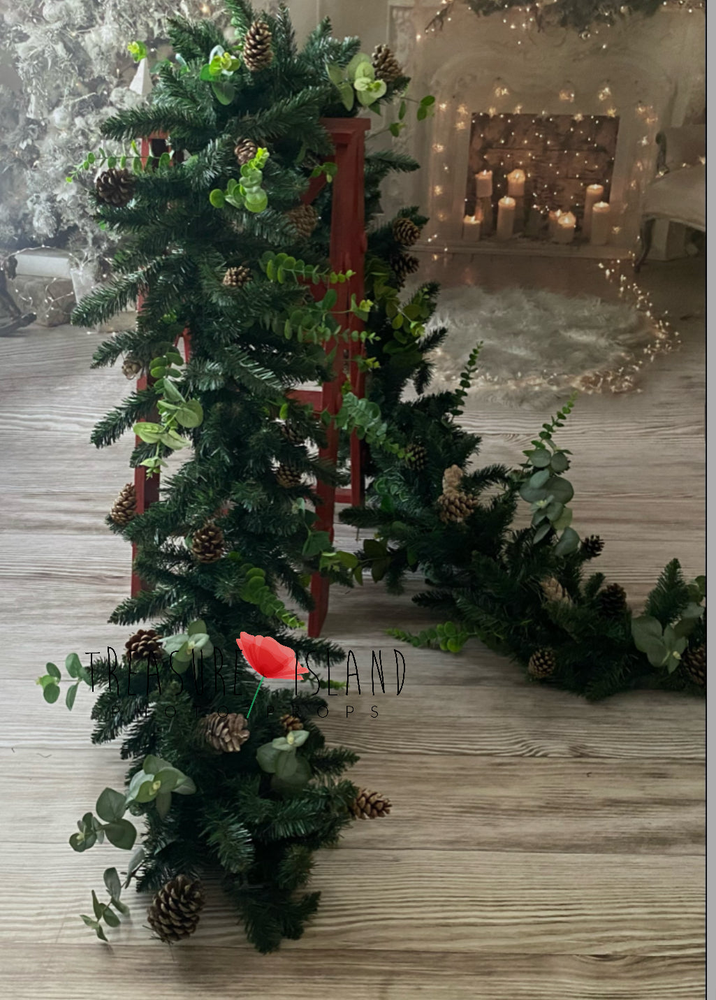 Luxury Christmas Pine Garland – 75 cm, 150 cm or 200 cm Photography Prop