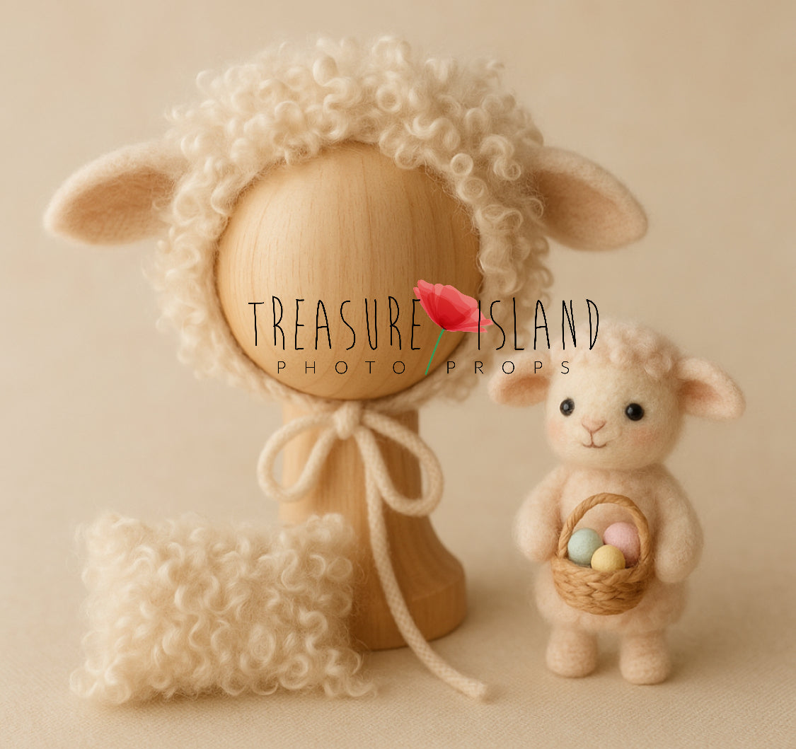 Felted Easter Sheep Set – newborn & sitter props