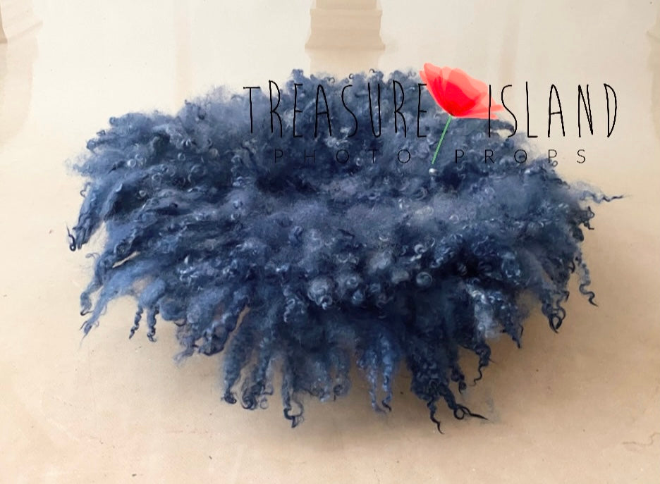 CURLY blanket navy blue colour ✨6 sizes✨