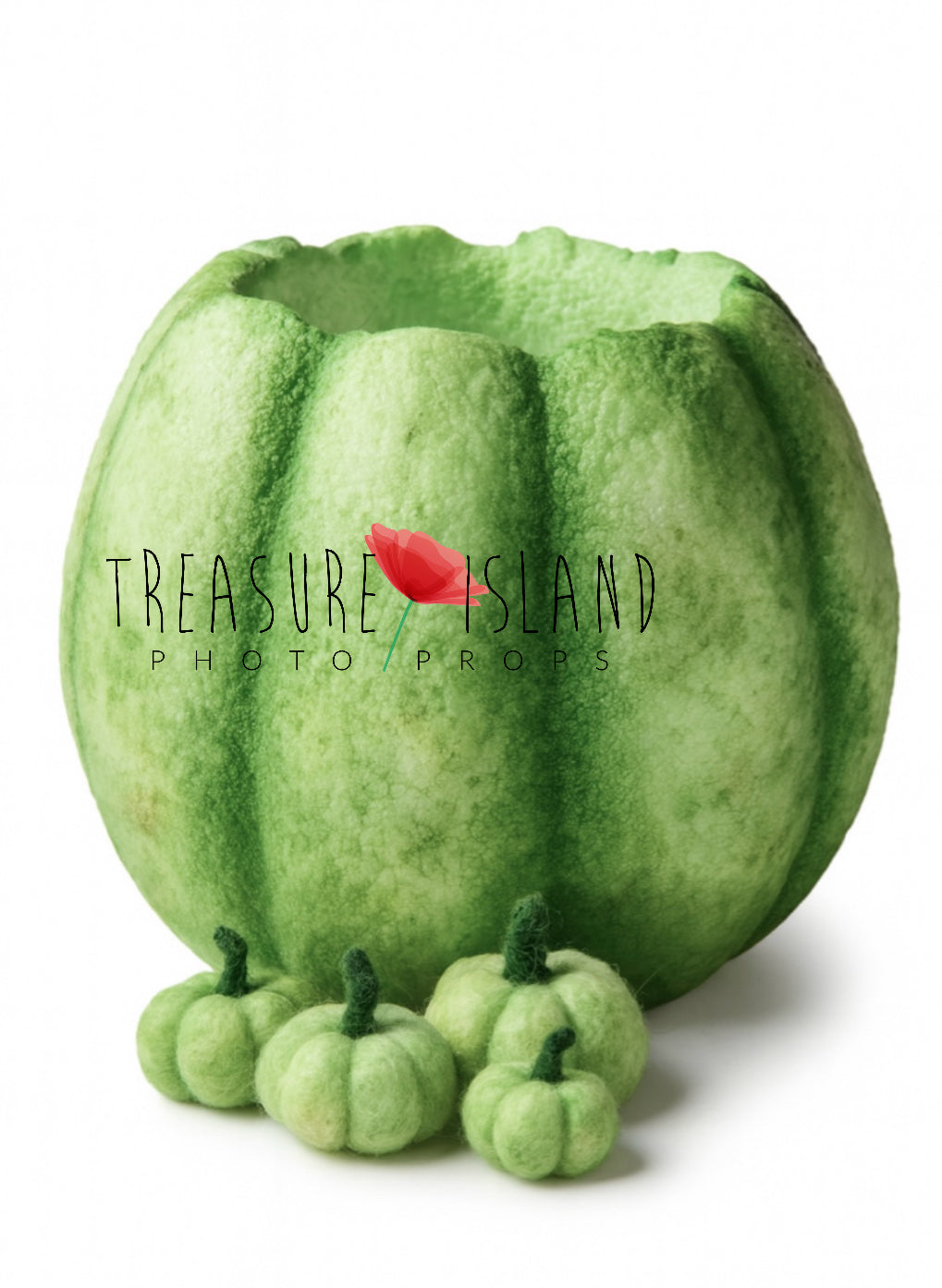 Styrofoam Pumpkin Bowl – GREEN Mix VIBE Autumn Photo Prop