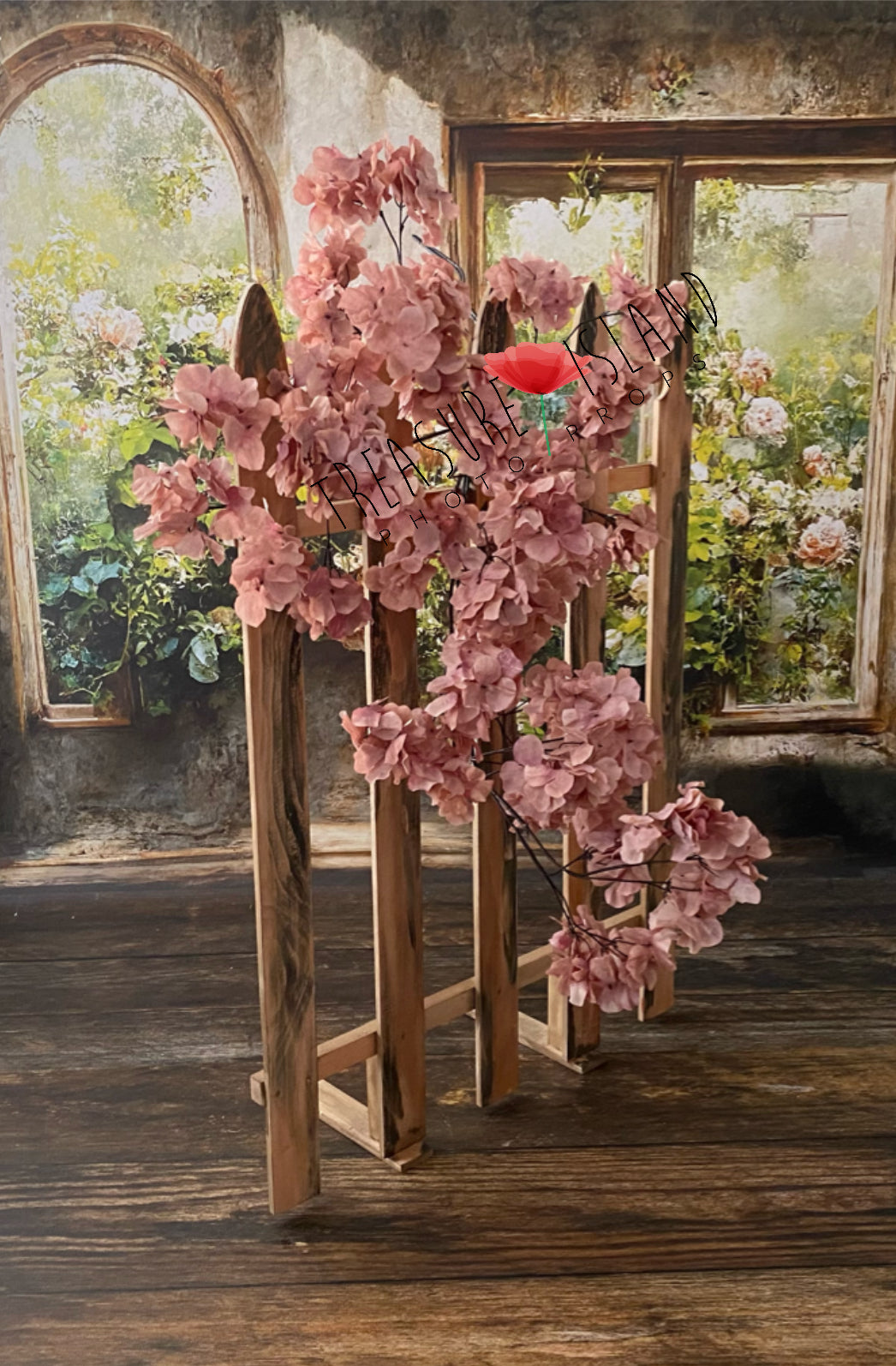 Hydrangea Statement Branch – Wine or Mauve | Flexible Floral Photography Prop