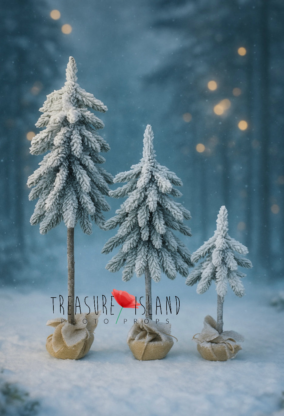 CHRISTMAS SNOWY TREES - green with snow model ✨3 sizes✨