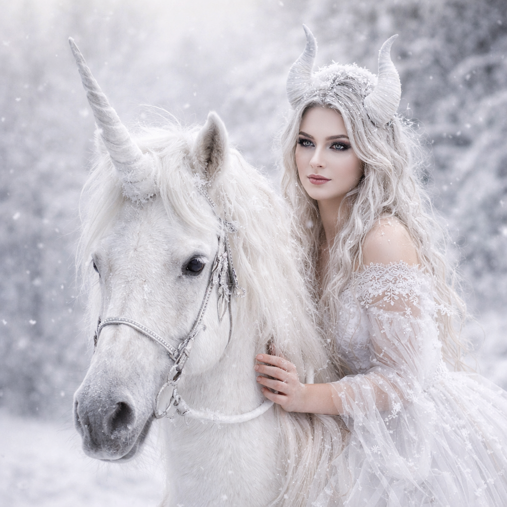 Snow White Gothic Horns – Fine Art Photography Prop