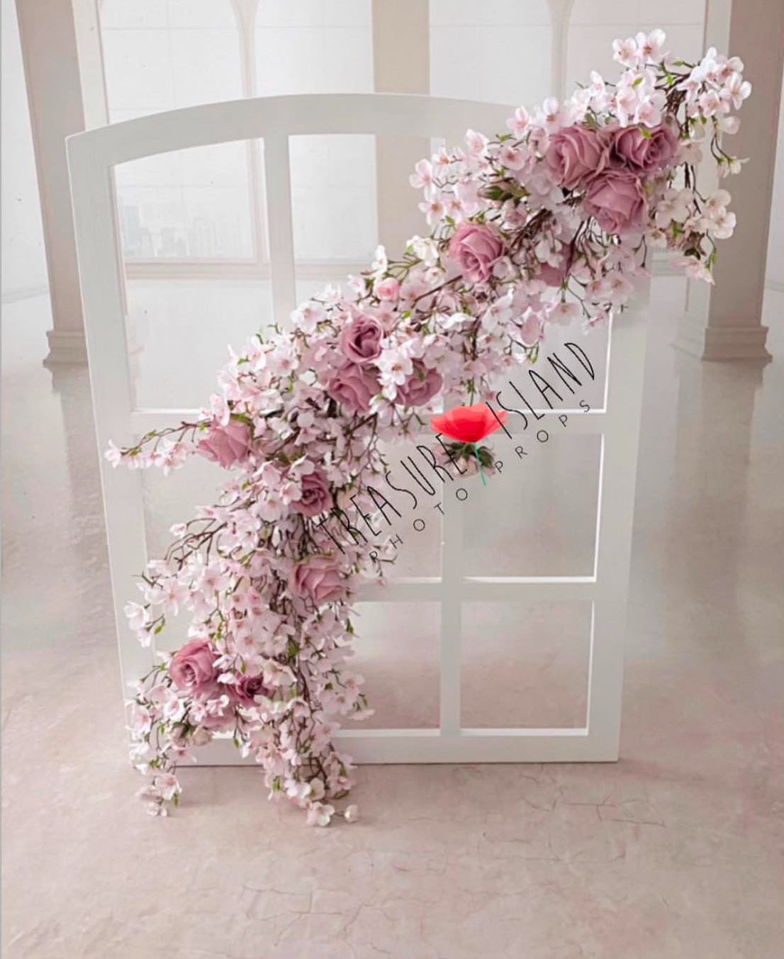 Romantic Blush Floral Cascade Garland – Fine Art Photography Prop