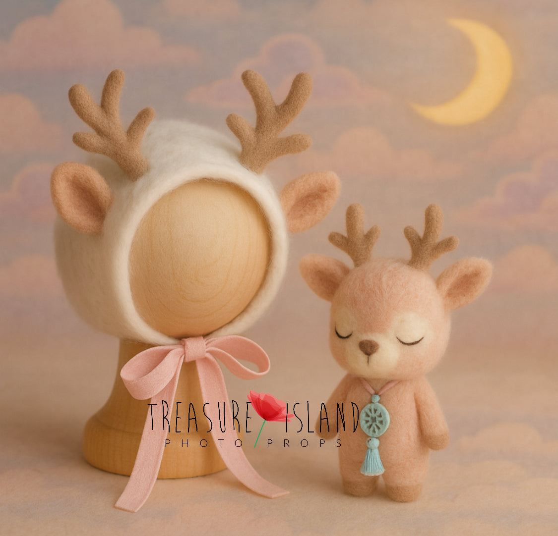 Kawaii Deer & Reindeer Felted Set – カワイイトナカイ&シカセット