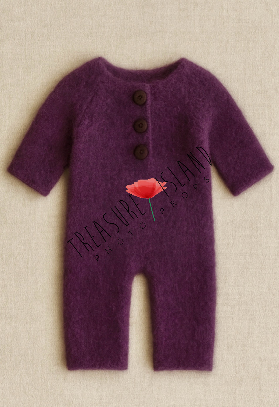 Plum Bonnet Set - Bonnet & Romper - photo props