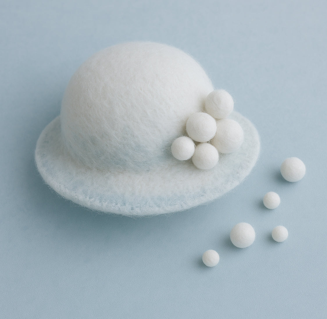 LUXURY Felted Snow Ball Hat - Crystal Collection