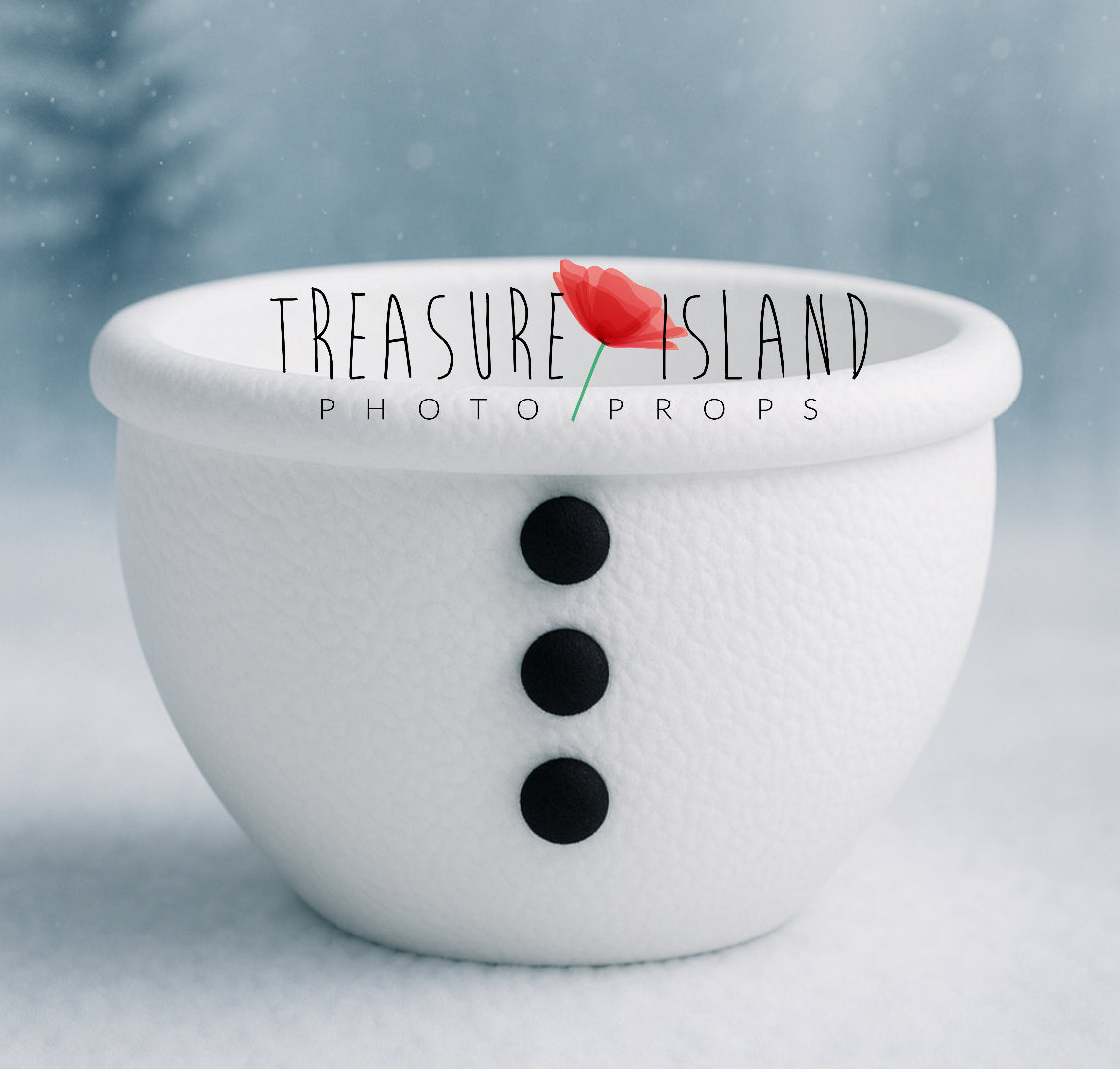Styrofoam Snowman Bowl - Photo Props - Snowman Collection