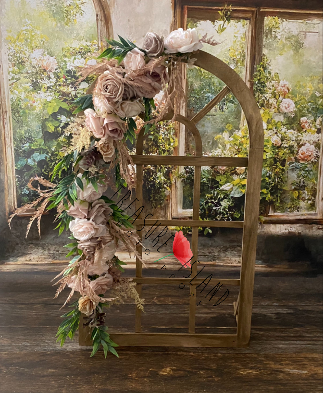 Mocha Blush Botanical Garland – Luxury 120 cm Photography Installation