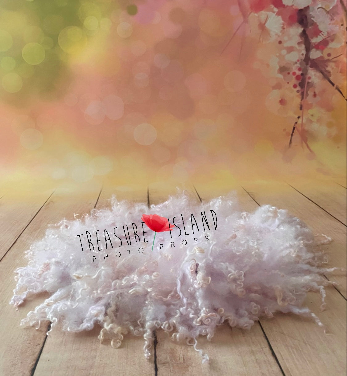 Lilac blush curly woven wool blanket styled as a textured newborn photo prop
