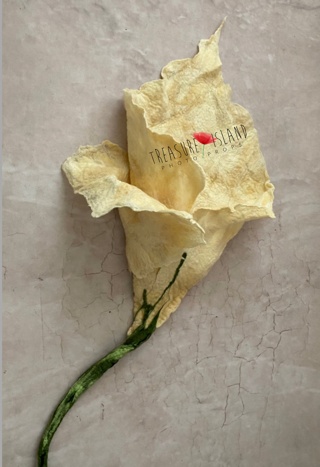 Sculptural felted flower nest in vanilla for newborn photography