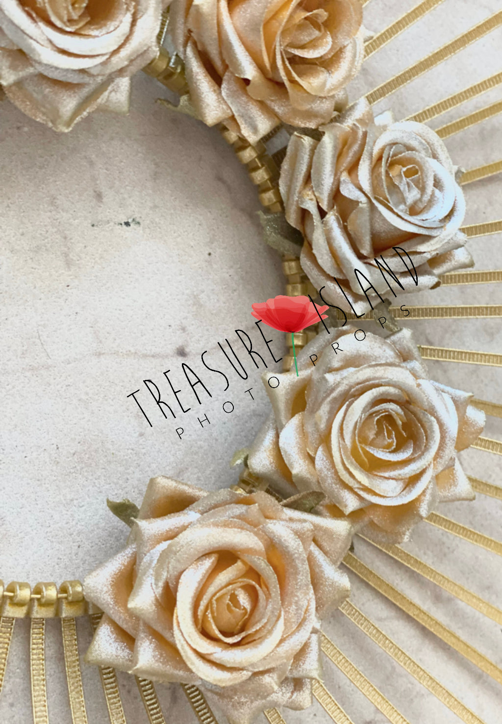 Fine Art Crown – Golden Floral Halo Headpiece