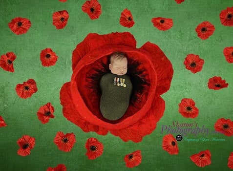 FELTED POPPY FLOWER - TOP of the TOP of Unique Photo Props