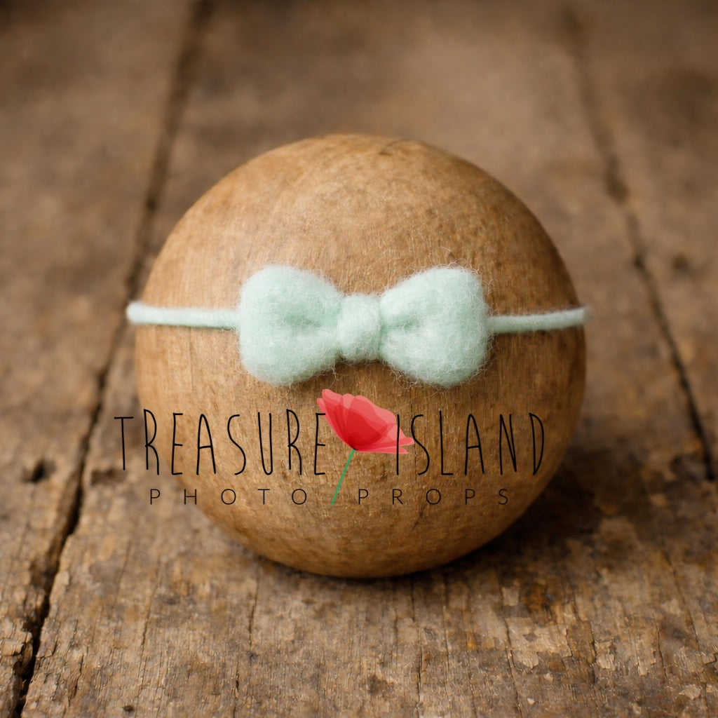 Soft Felt Bow Headband – Handmade Newborn Photography Prop
