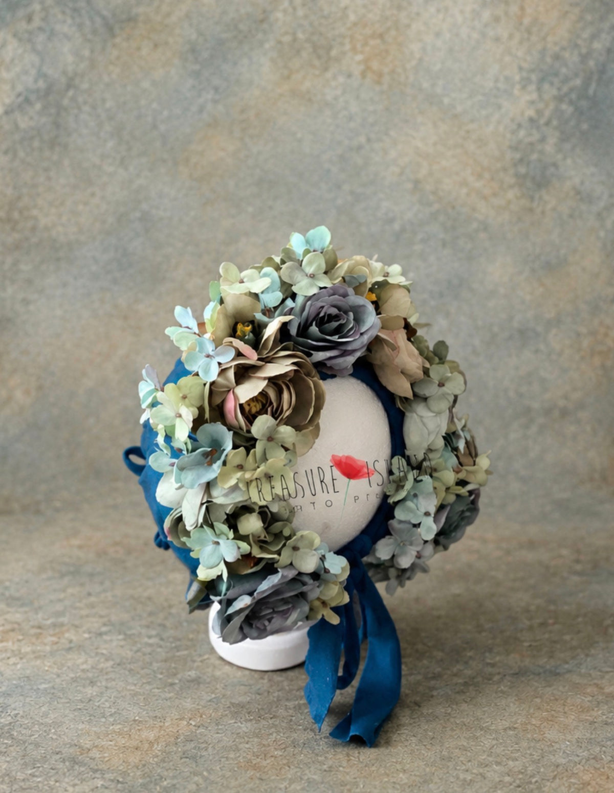 Stormy Garden Floral Bonnet – Newborn & Sitter Photography Prop