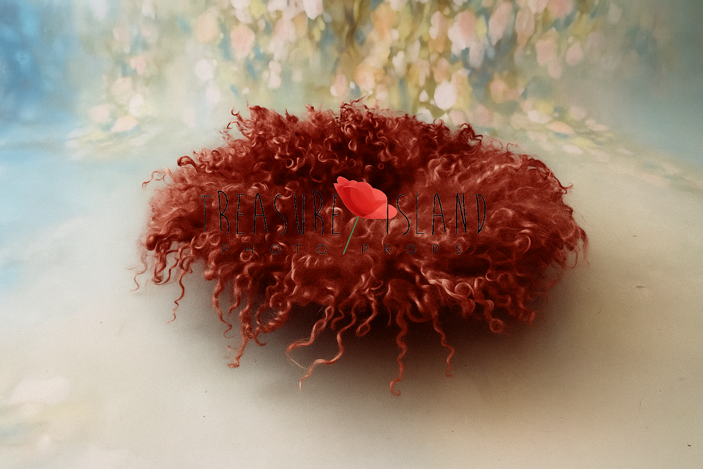 CURLY blanket RUST colour- Photo Props