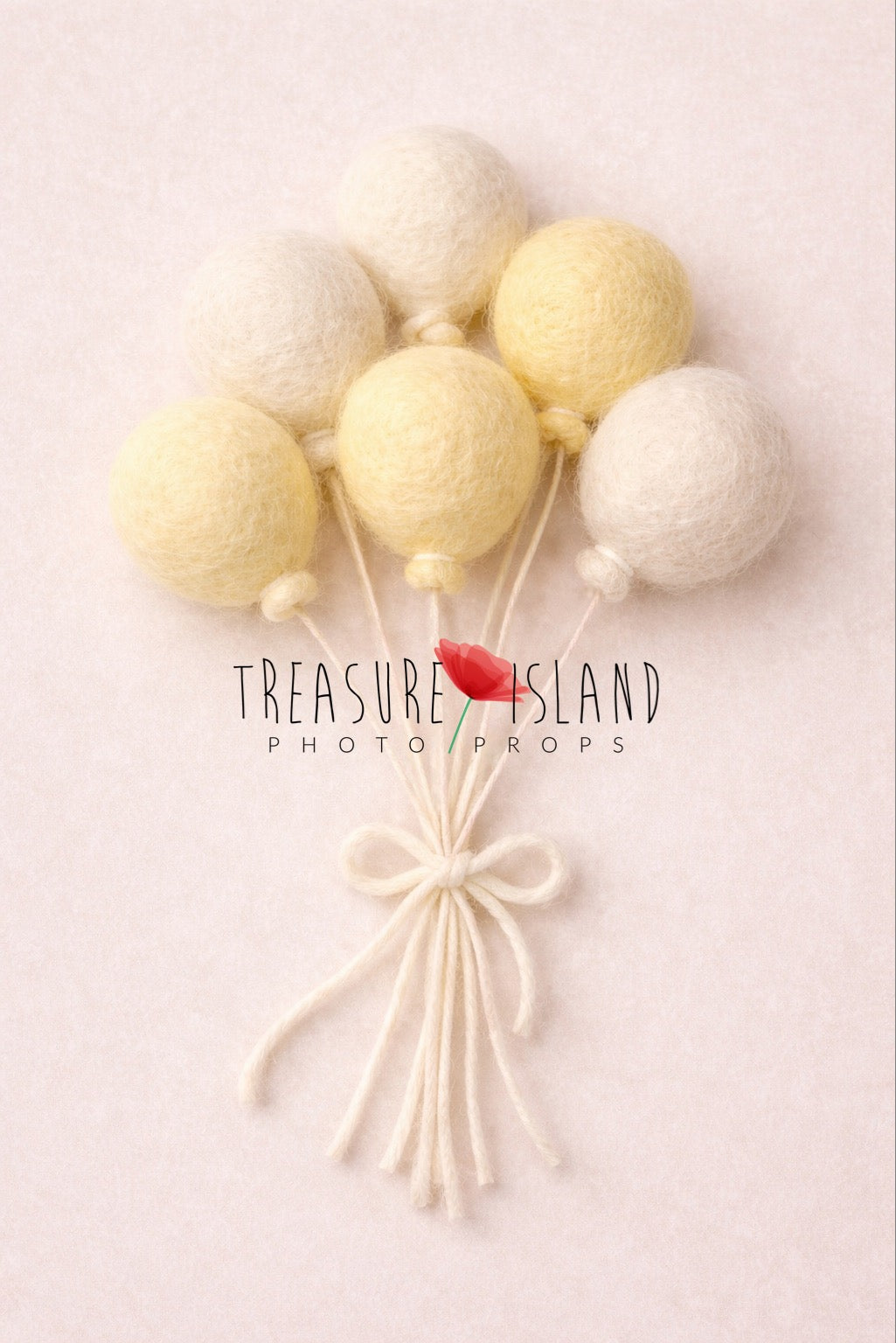 Felted Balloon Set – Handmade Wool Balloons Prop for Newborn & Sitter Photography