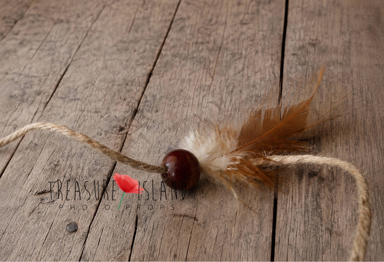 Natural Wooden Bead Tieback - Newborn Photography Prop