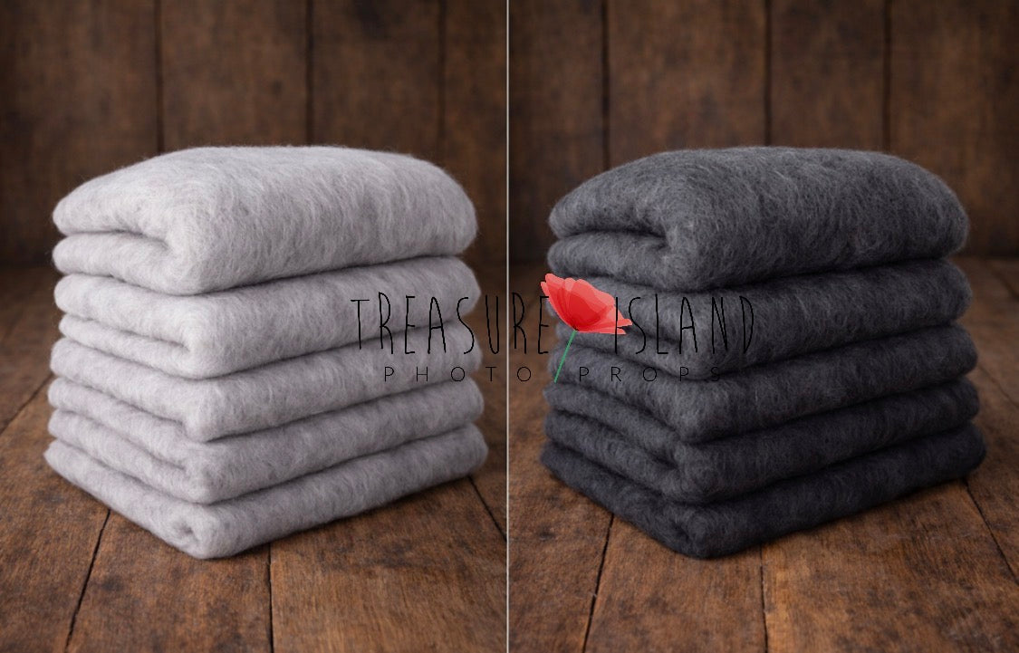 Classic Blankets – Handmade Felted Baby Blankets - Photo Props - 69 colours