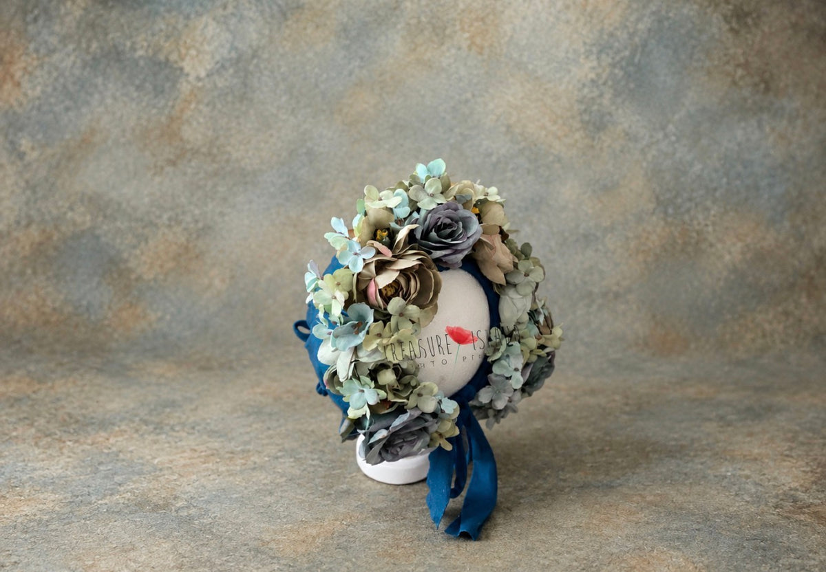 Stormy Garden Floral Bonnet – Newborn & Sitter Photography Prop