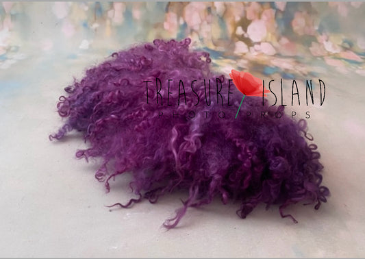 CURLY blanket PLUM colour- Photo Props