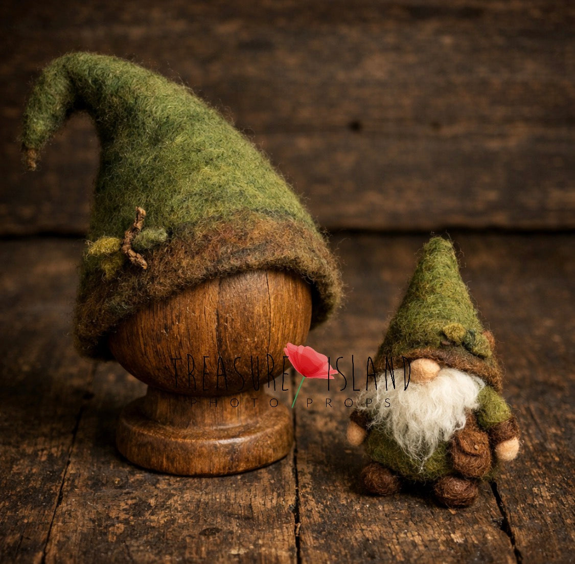 Forest Gnome Companion – Hand-Felted Newborn Photography Set