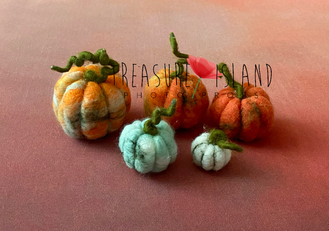 🎃Felted PUMPKIN SET🎃Autumn PROPS