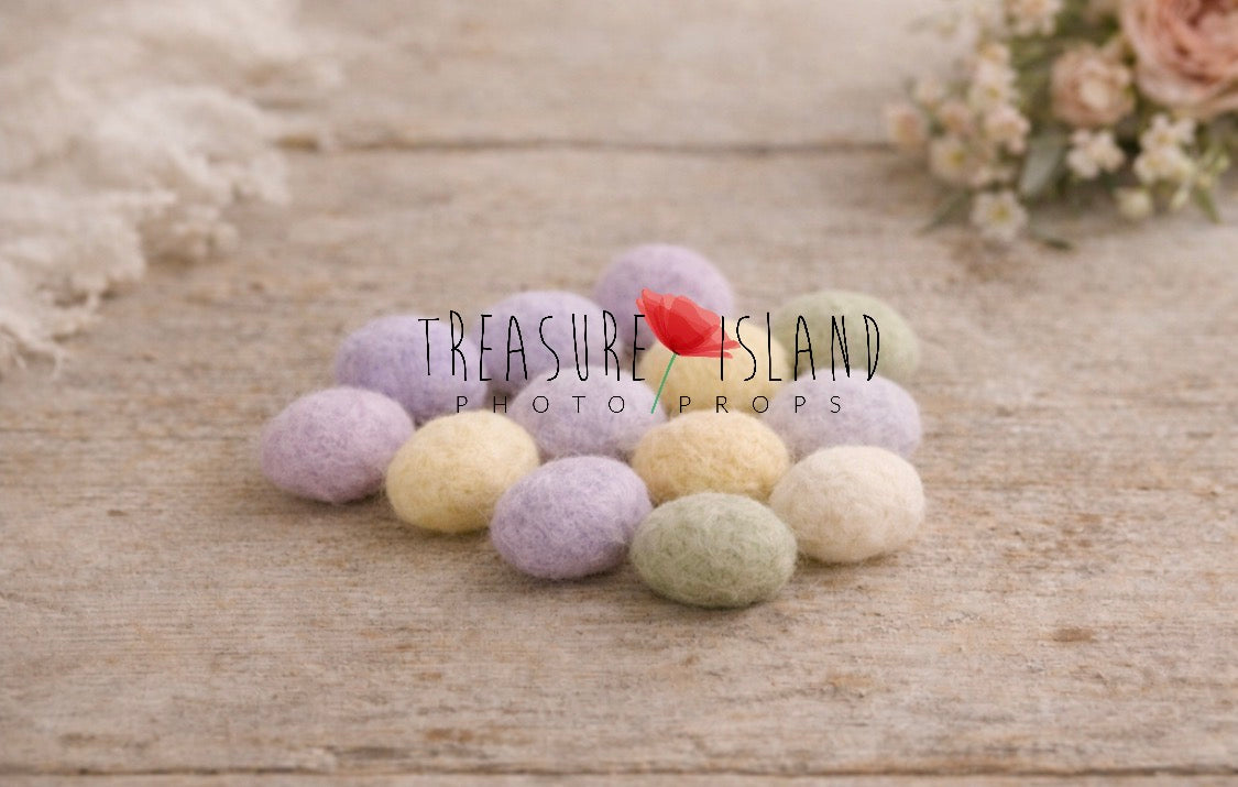 Felted Easter Eggs Set – Pastel Handmade Newborn & Sitter Props