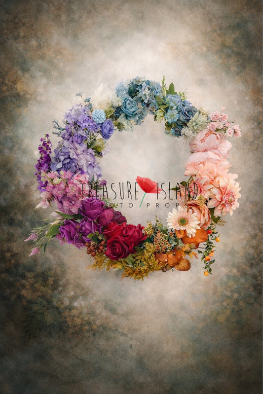Rainbow Blossom Floral Ring – Handmade Photography Nest & Decorative Hoop
 MULTICOLOUR