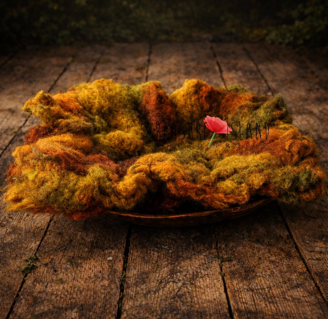 Handmade autumn wool cloud prop made of natural wool, newborn and sitter photography accessory
