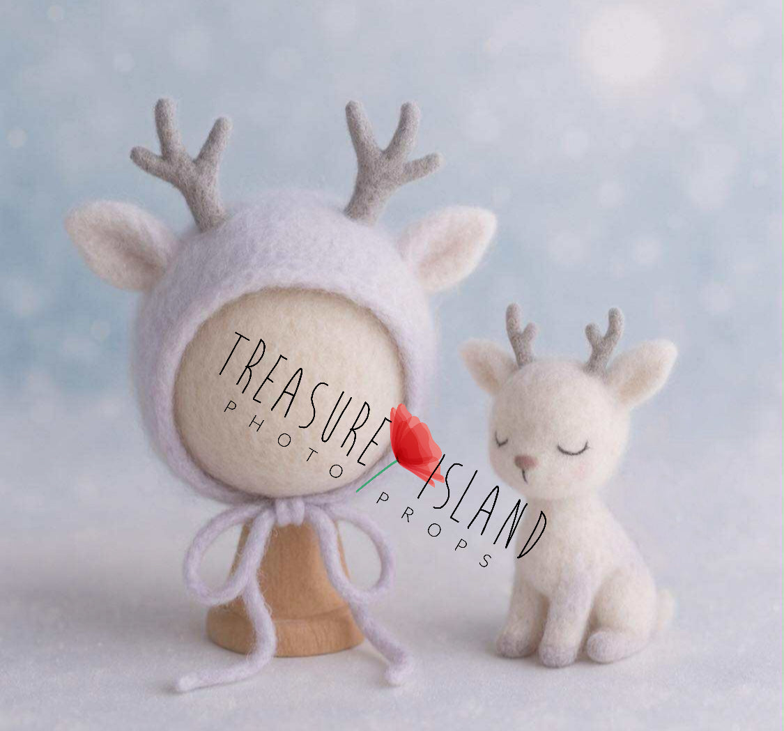 Felted Reindeer Set – Pastel Lilac Edition