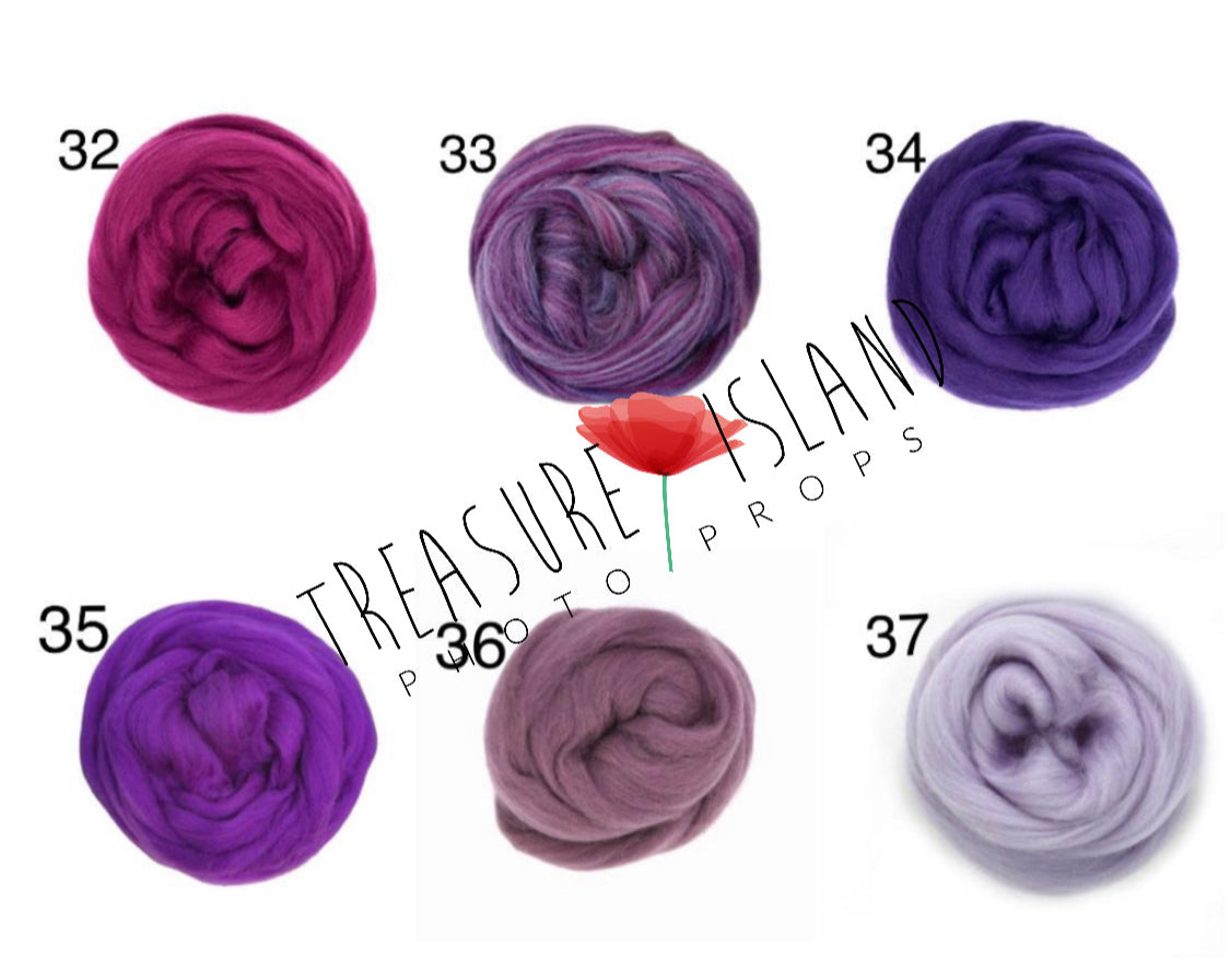 WOOLEN POSSING NEST - ROVING PLAITED NEST _ 78 colours to choose from