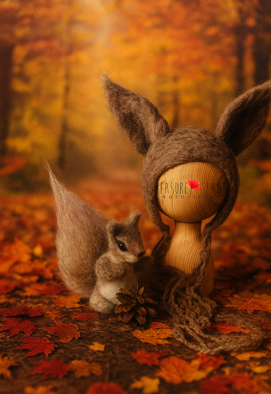 Felted Squirrel Set (Hat & Toy) AUTUMN VIBE