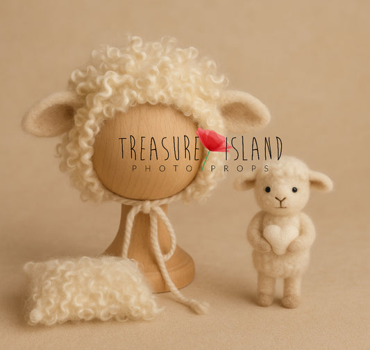 Felted Sheep Love Set – newborn & sitter props