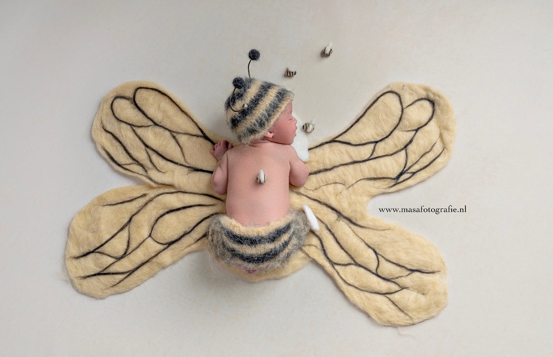🐝BEE SET 🐝 WINGS, outfit, bees, clouds, bowl, a slice of wood 🐝