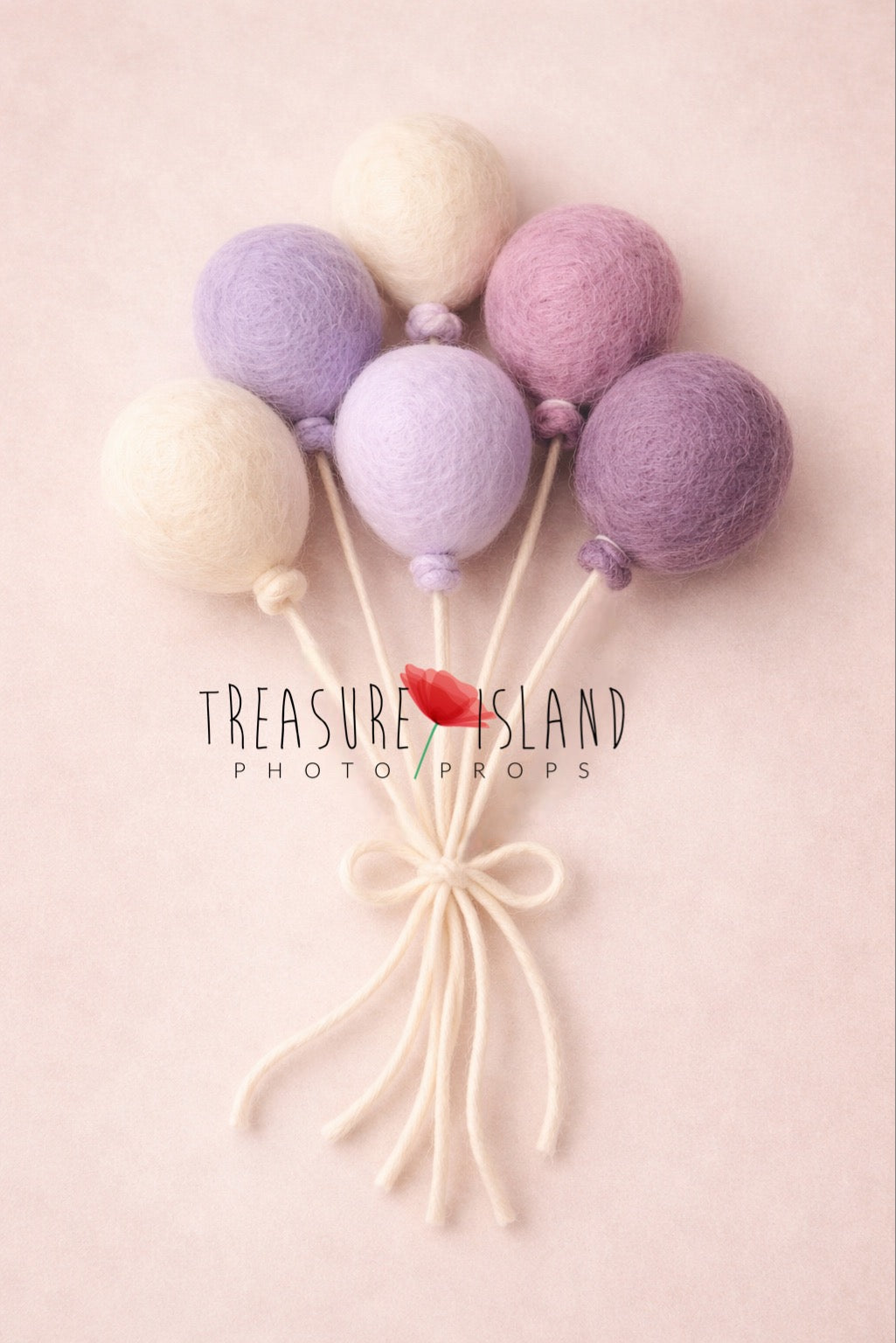Felted Balloon Set – Handmade Wool Balloons Prop for Newborn & Sitter Photography