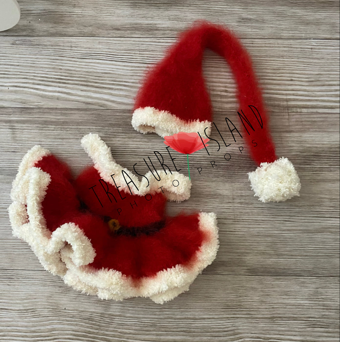 SANTA SET for girl EXTRA FLUFF - hight quality mohair - pom pom