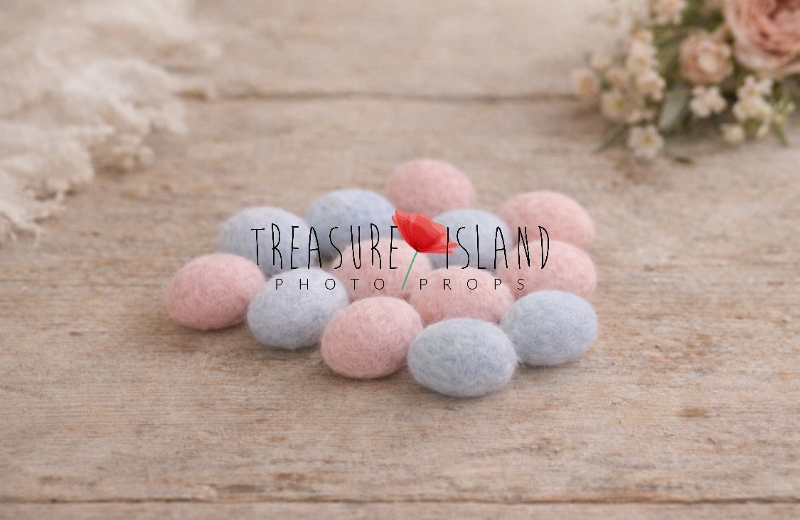Felted Easter Eggs Set – Pastel Handmade Newborn & Sitter Props