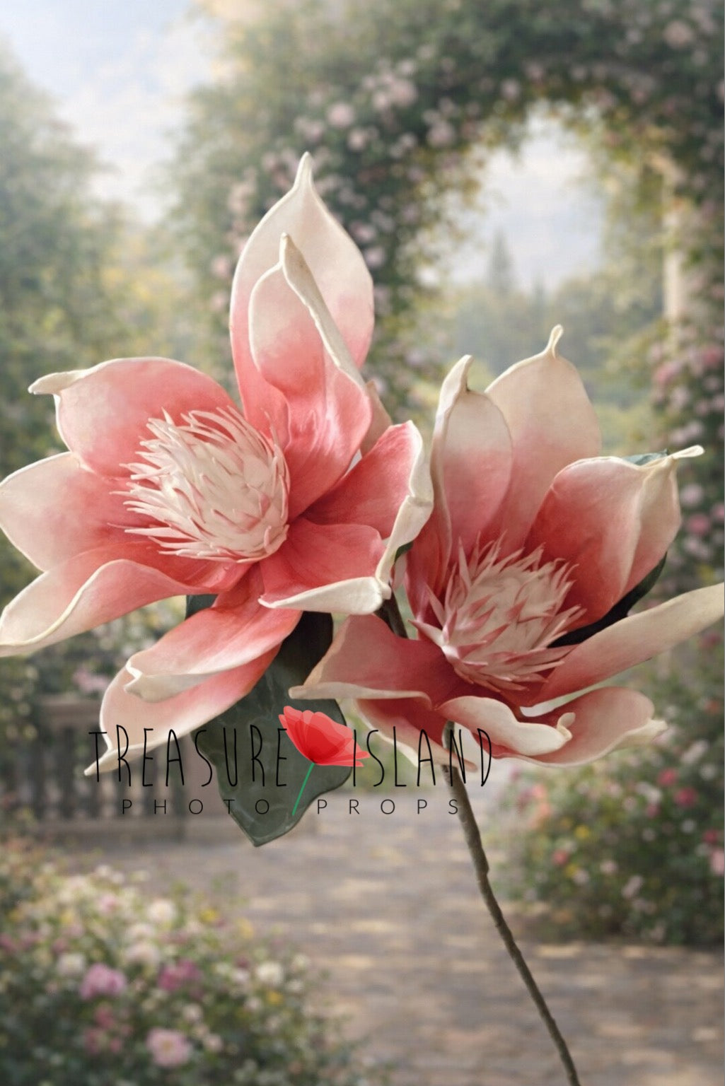 Handcrafted giant foam flower in soft pink tones – oversized floral photography prop for newborn, maternity and fine art sessions.