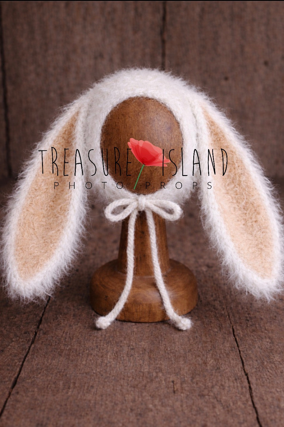 🐰 Fluffy Bunny Bonnet – Newborn & Sitter Photography Prop