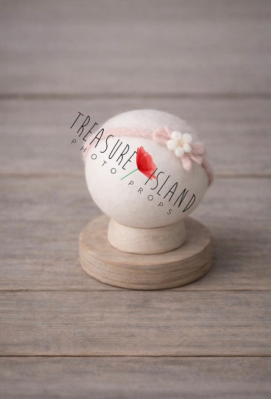 Little Ballerina Headband – Hand-Felted Newborn Photography Prop