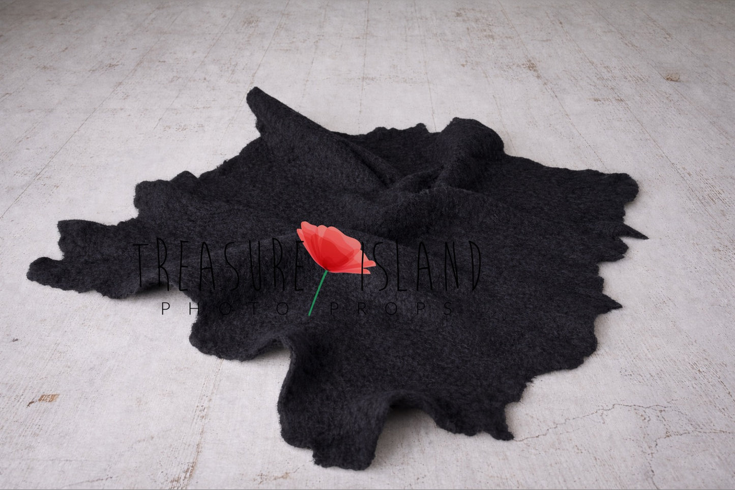 Hand-Felted Wool Blanket - Organic Shape Collection - photo props