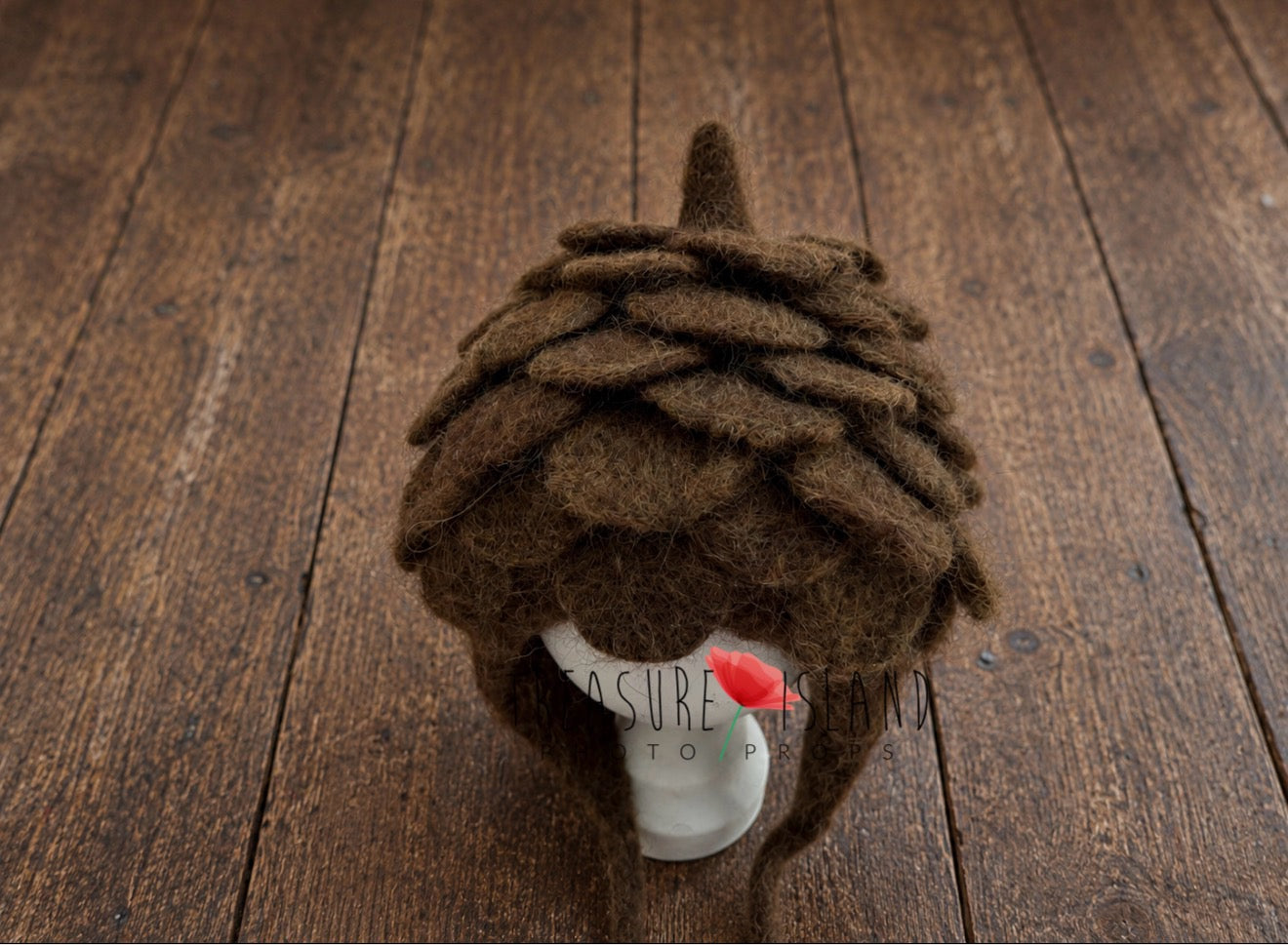 Pine Cone Bonnet &amp; Felted Pine Cones Set&nbsp; Handmade Woodland Photography Props