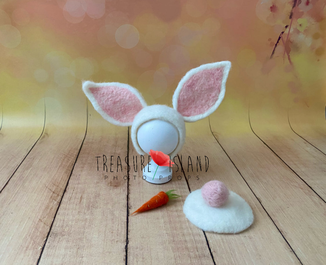 BUNNY  HAT - model 1 felt animals felt animal NEEDLE animal NEEDLE animals