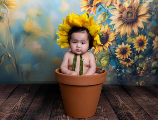 Handmade Felt Sunflower Bonnet