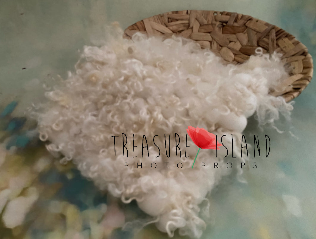 Curly Woven Wool Blankets with Sheep Locks – Newborn Photography Layer
