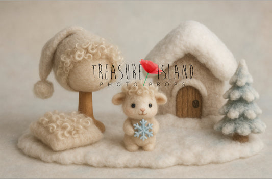 Felted Christmas Sheep Pixie, Blanket & Snowflake Sheep – newborn & sitter props